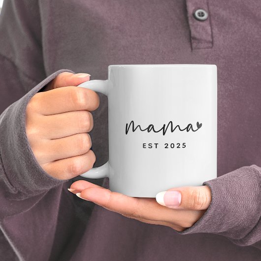 ママ就任年シンプルハートママギフト コーヒーマグカップ