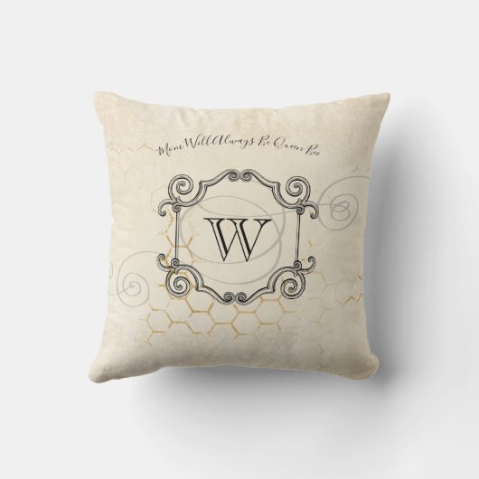 ママ引用文クイーンビーモノグラム クッション (裏面)