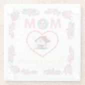 ママ引用文コースター – フローラデザイン。 ガラスコースター (裏面)