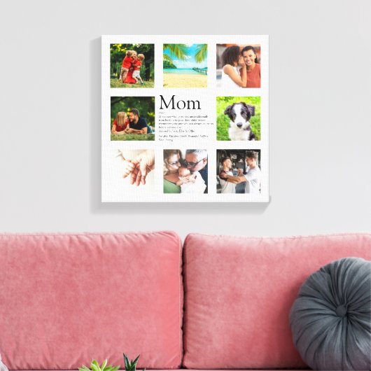 ママ引用文ファミリーフォトコラージマザーンデイキャンバス キャンバスプリント (インサイチュ (リビング))