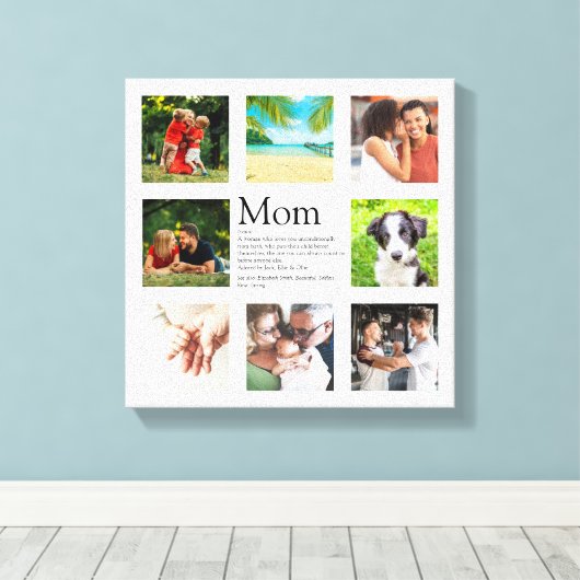 ママ引用文ファミリーフォトコラージマザーンデイキャンバス キャンバスプリント (インサイチュ (ウッドフロア))
