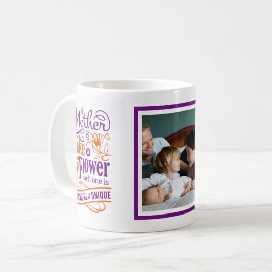 ママ引用文写真ギフトマザーズ誕生日チストマ コーヒーマグカップ (正面左)