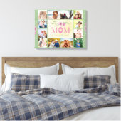 ママ引用文家族のハートグリーン12写真 キャンバスプリント (インサイチュ (寝室))