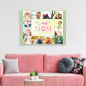 ママ引用文家族のハートグリーン12写真 キャンバスプリント (インサイチュ (リビング))