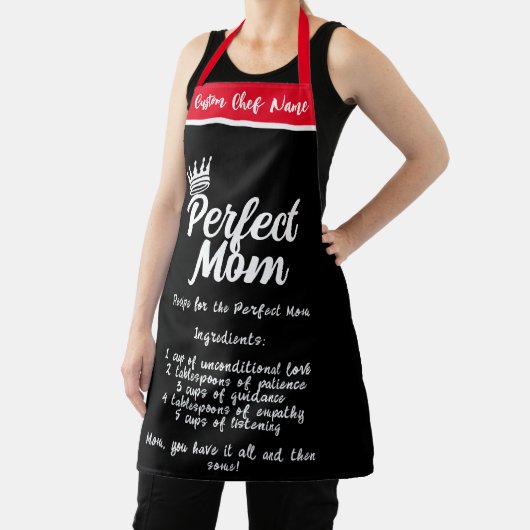 ママ引用文、完璧なママレシピパーソナライズされたギフト エプロン (インサイチュ)