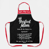 ママ引用文、完璧なママレシピパーソナライズされたギフト エプロン (正面)