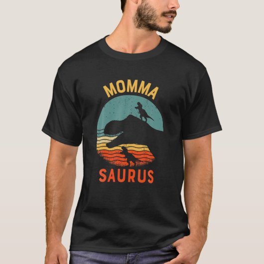ママ恐竜Mommasaurusマッチングファミリー Tシャツ (正面)