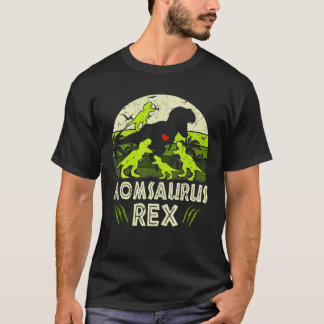 ママ恐竜Tレックスモンサウルス4キッズマッチングファミ Tシャツ
