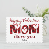 ママ愛かわいいキューピッドタイポグラフィバレンタイン シーズンカード (スタンド正面)