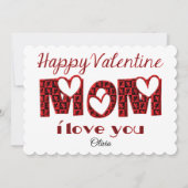 ママ愛かわいいキューピッドタイポグラフィバレンタイン シーズンカード (正面)
