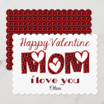 ママ愛かわいいキューピッドタイポグラフィバレンタイン