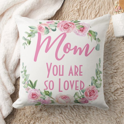 ママ愛されているフローラリースバラ クッション (ブランケット)