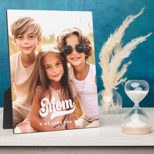 ママ愛してるよハートホワイト文字マザーズ日 フォトプラーク (側面)