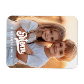 ママ愛してるよハートホワイト文字マザーズ日 マグネット (横)