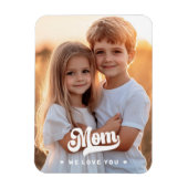 ママ愛してるよハートホワイト文字マザーズ日 マグネット (縦)