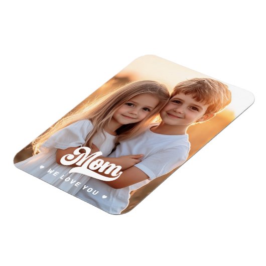 ママ愛してるよハートホワイト文字マザーズ日 マグネット (左側)