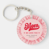 ママ愛してるよ写真ハートピンク赤ママの日 キーホルダー (正面)