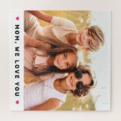 ママ愛してるよ写真ハート文字母の日 ジグソーパズル (横)