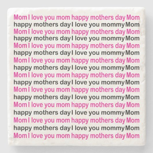 ママ愛してるよ母の日 ストーンコースター (正面)