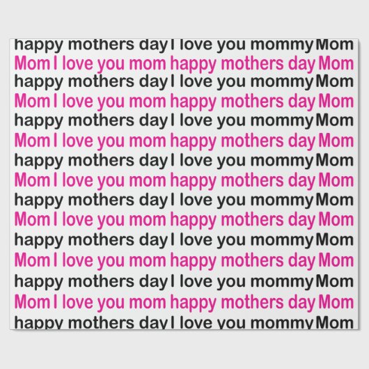ママ愛してるよ母の日 ラッピングペーパー (フラット)