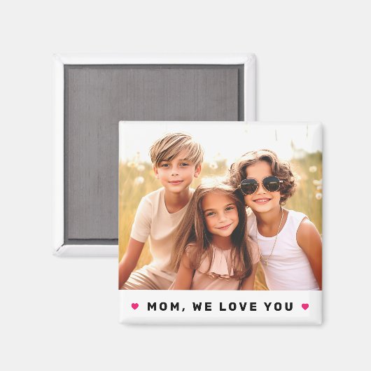 ママ愛してるハートママの日写真 マグネット (正面/裏面)