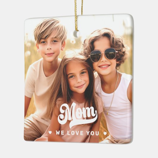 ママ愛してるハートママの日2枚 セラミックオーナメント (左)