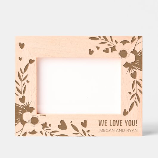 ママ愛してるフローラパーソナライズされたギフト レーザー彫刻フレーム (正面)