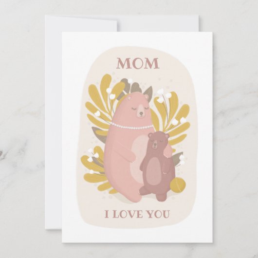 ママ愛してる。かわいいクマの動物。母の日 シーズンカード (正面)