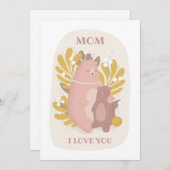 ママ愛してる。かわいいクマの動物。母の日 シーズンカード (正面/裏面)