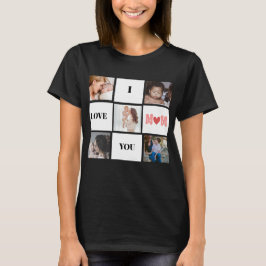 「ママ愛してる」かわいい5枚の写真コラージュTシャツ Tシャツ