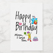 ママ愛してる。ハッピーバースデー。 フードラベル (シングルラベル)