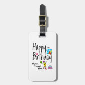 ママ愛してる。ハッピーバースデー。 ラゲッジタグ (正面縦)