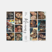 ママ愛してる | モダンハート写真のコラージュ フリースブランケット (正面(横))