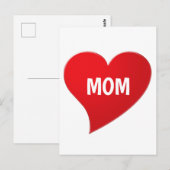 ママ愛してる、赤いハート 白いハート ポストカード (正面/裏面)