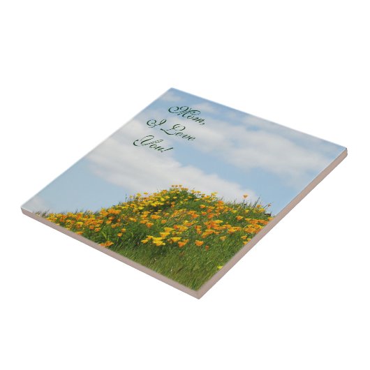 ママ愛してる!Keepsake box quality gift Poppies タイル (側面)