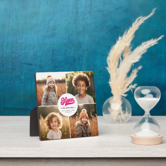 ママ愛する写真ハート名ママ日 フォトプラーク (インサイチュ)
