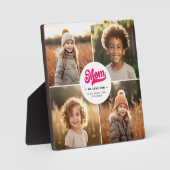 ママ愛する写真ハート名ママ日 フォトプラーク (正面)