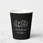 ママ昇格 2026 妊娠 フラワー 新米ママ 紙コップ (正面)