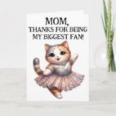 ママ最大のファンおもしろいユーモアダンサー猫マザーズの日 カード (正面)
