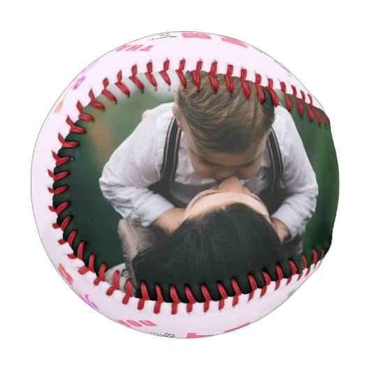 ママ最高のピンクの花のお母さんありがとうございます。写真 野球ボール (正面左)