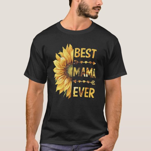 ママ最高のマーひまわり母の日の女性 Tシャツ (正面)