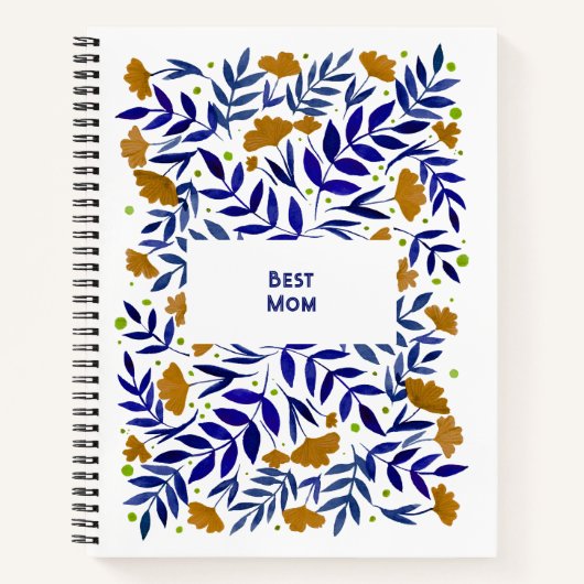 ママ最高のマ魔法の黄色いガーデン母の日 ノートブック (正面)