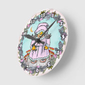 ママ格言 ラウンド壁時計 (傾斜)