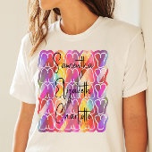 ママ母の日のカスタムキッズ名カラフルパーティー Tシャツ