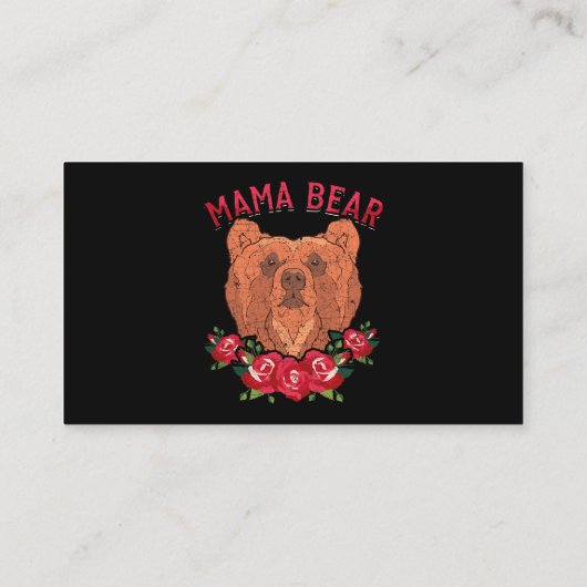 ママ母の日フローラベアファミリーバラかわいいママ 名刺 (裏面)