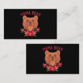 ママ母の日フローラベアファミリーバラかわいいママ 名刺 (正面/裏面)