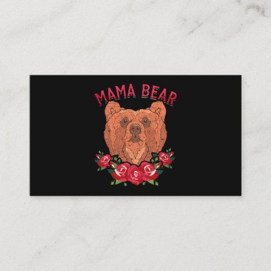ママ母の日フローラベアファミリーバラかわいいママ 名刺 (正面)