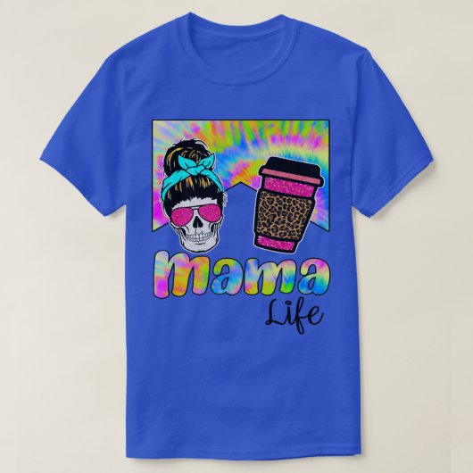 ママ母コーヒー母キッズソンママ母ママcaf tシャツ (デザイン正面)