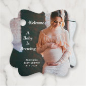 ママ母ベビー醸造ベビシャワーパーソナライズ フェイバータグ (正面)