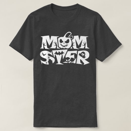 ママ母ママ母モンスターモンスターコンチークハロウィーン Tシャツ (デザイン正面)
